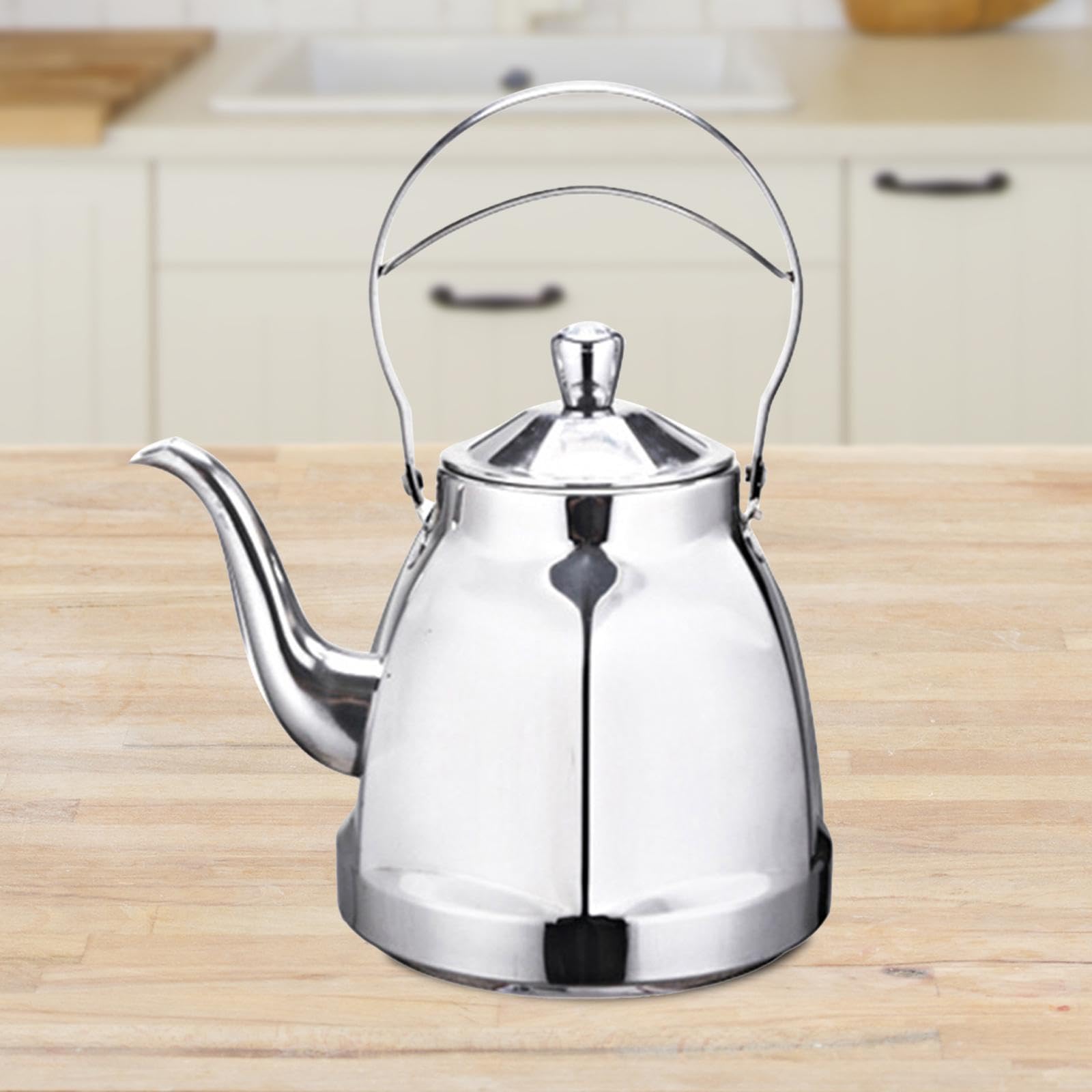 Generic Induction Cooker Kettle Water Kettle Food Grade Stainless Steel Easy to Clean Water Boiler Tea Kettle with Filter for Hotel, 1.5L B, Optional