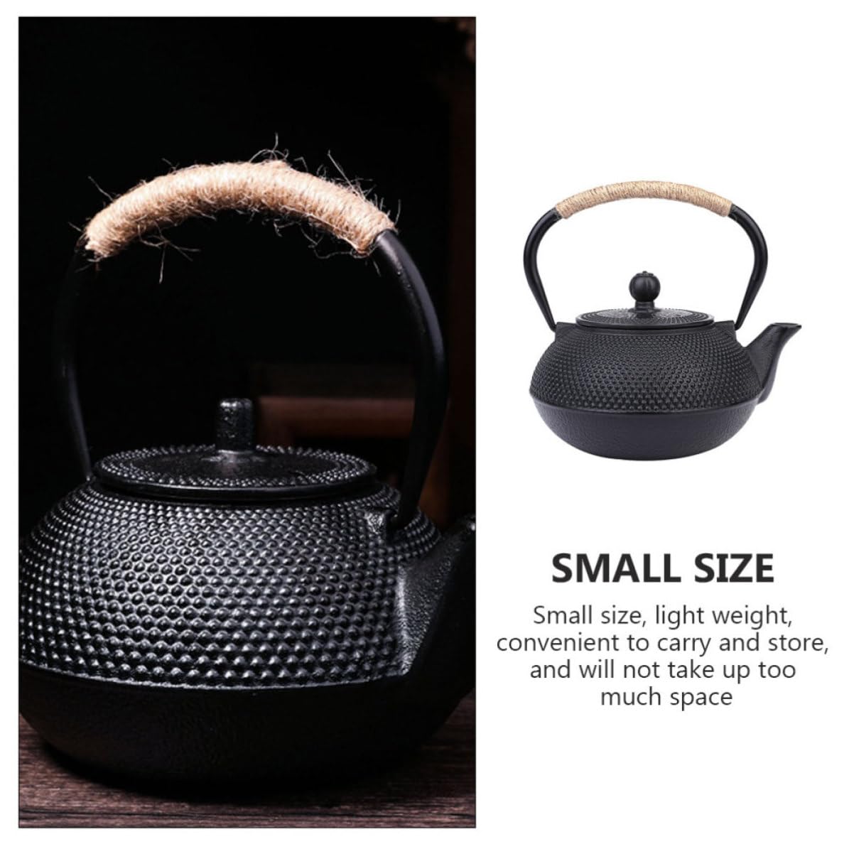 Garneck Tetera de Hierro Fundido Japonesa con Infusor Antiquemaduras Tetera Retro Práctica para Hogar Oficina y Salón de Té