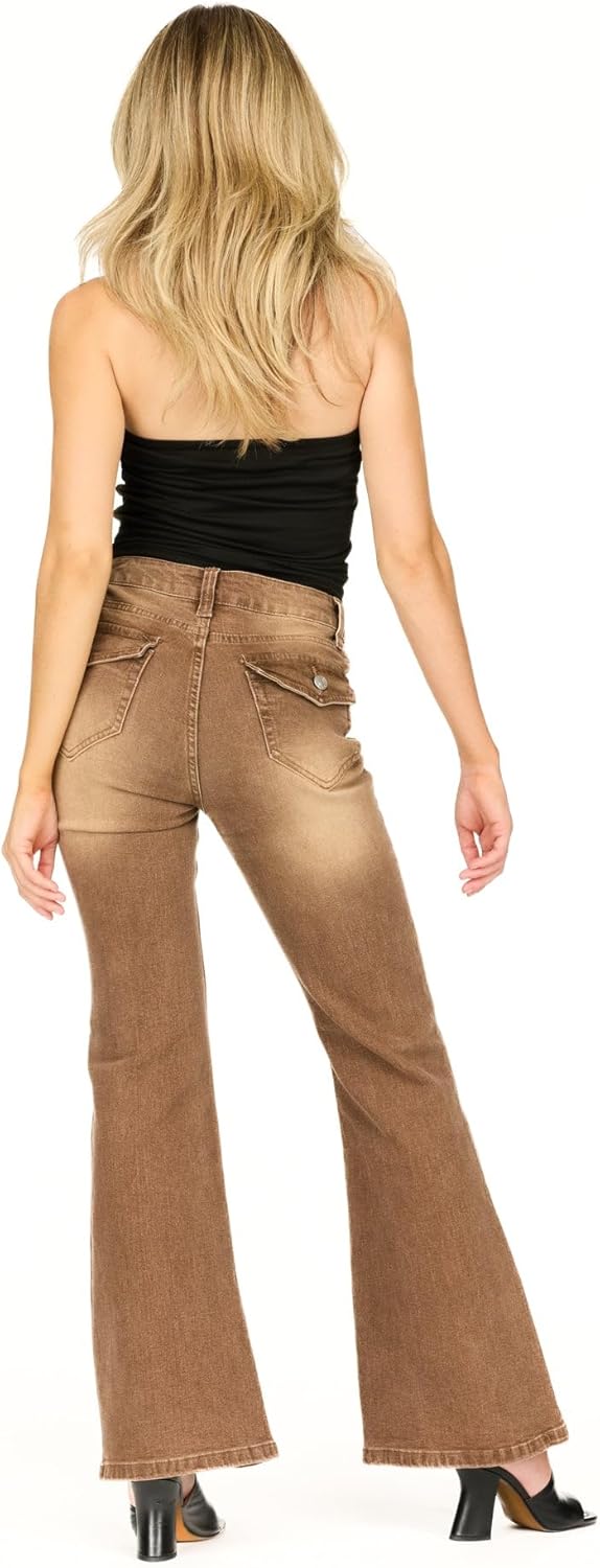 Forever 21 Women's Flare Denim High-Rise Slim Fit Stretch Jeans-Retro Y2k Style - Image 4