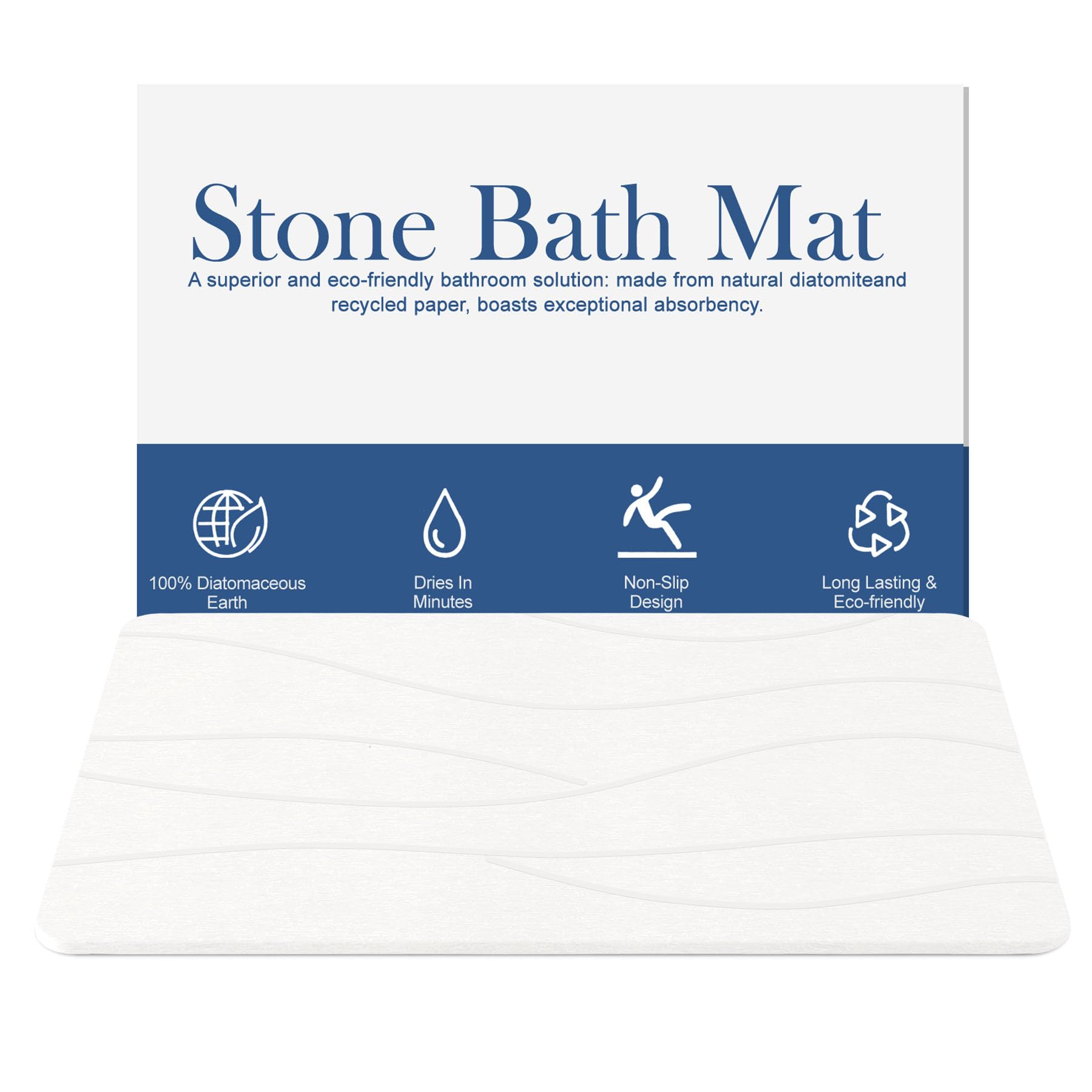 DAWNTREES Extra Large Stone Bath Mat,80x50 cm Diatomite Stone Bath Shower Mat,Bathroom,Non Slip Quick Drying Diatomaceous Earth Bath mat……