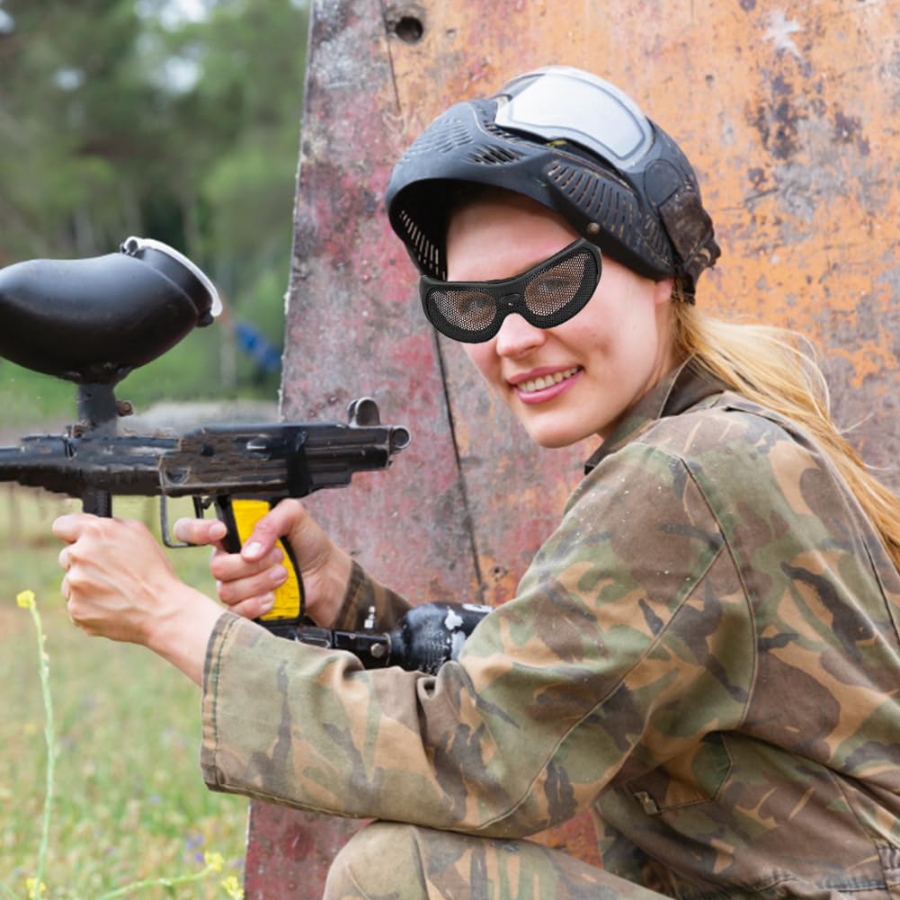 Joyzan Airsoft Mesh Goggles, Occhiali a Rete Softair Antivento Copertura con Motivo da Tiro Sport All'Aria Aperta Protezione Antiurto Militare Paintball per Equitazione Tactical CS Game Shooting
