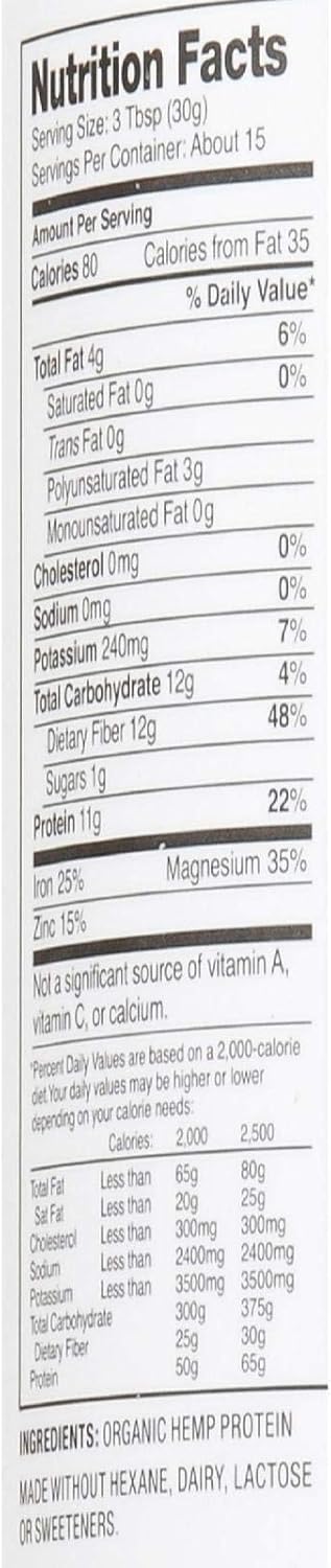 Nutiva Organic Hemp Protein Hi-Fiber - 16 oz : Health & Household
