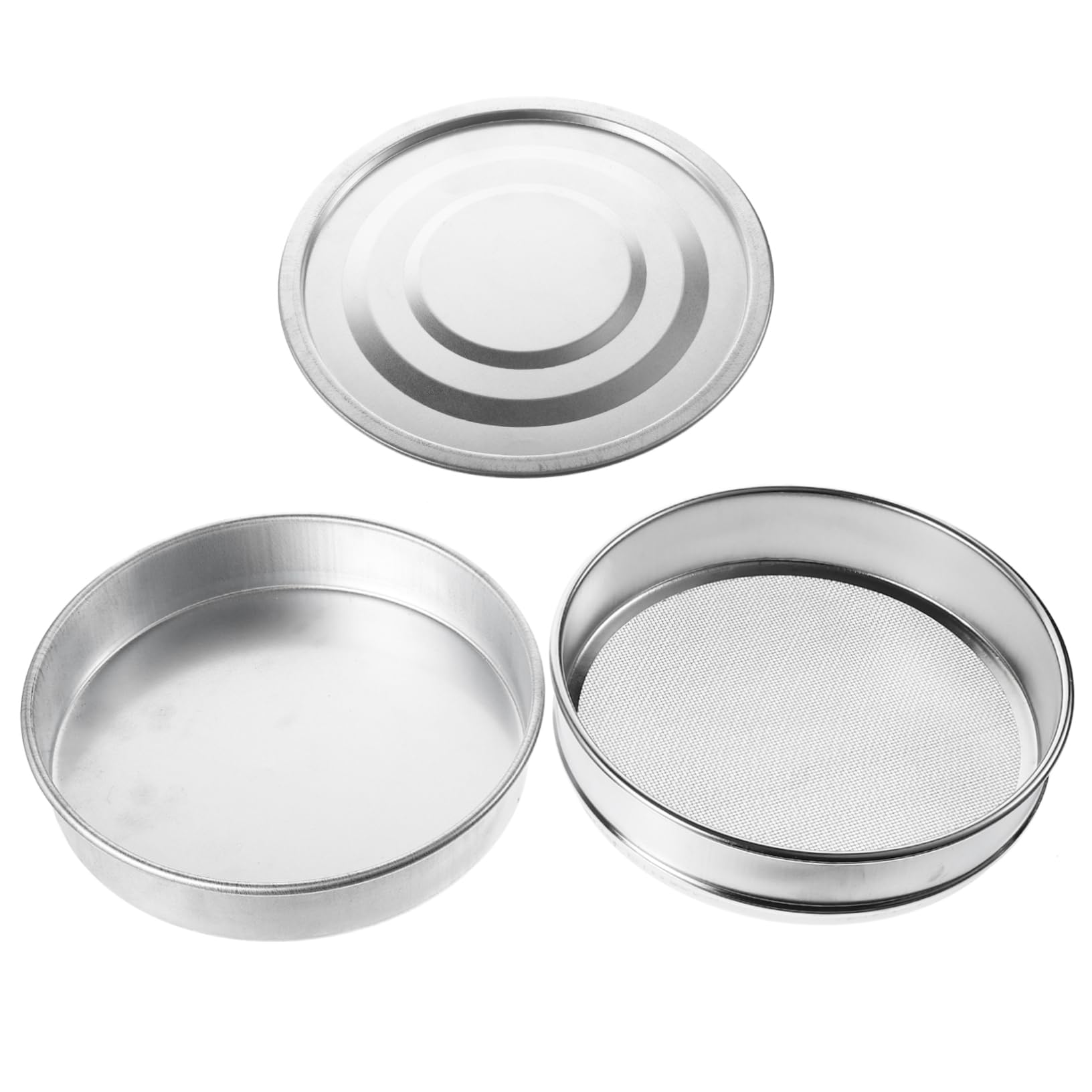 Edelstahl Keimset 20cm als Stapelbares Anzuchtset für Zuhause | 1 Stück, für Garten und Haushalt, Silber, mit Einfacher Drainage und Feinem Sieb