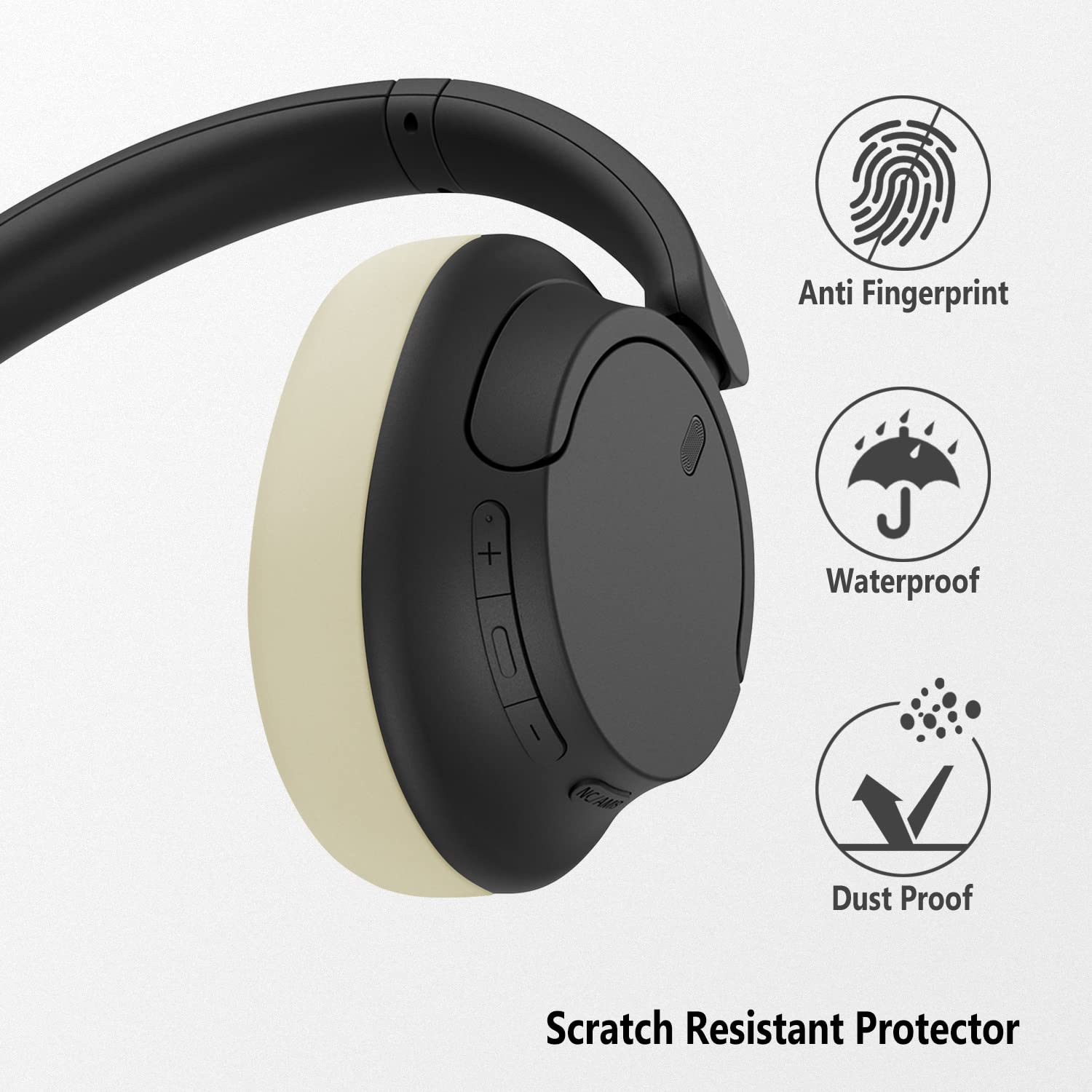 Casque Sony Wh1000xm6 Coussinets D'oreille En Silicone, Housse De Bandeau Anti-bruit Pour Casque Sony WH-1000XM4/1000XM3, U00e9ponge De Mu00e9moire, Protu00e8ge-oreilles Wh 1000xm6