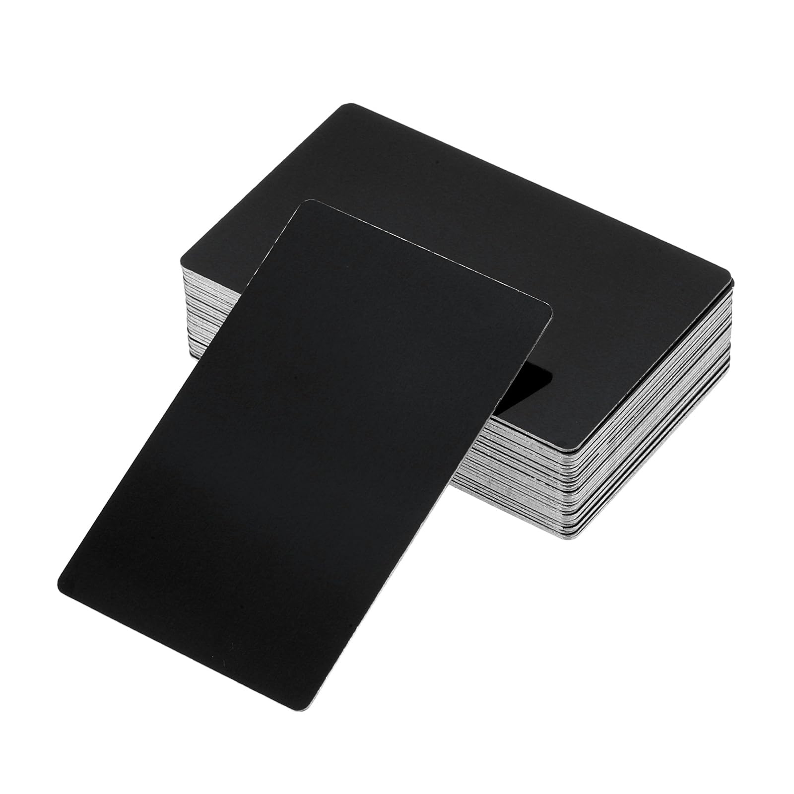PATIKIL 36 Pack Metal Business Cards Anodized 0.8mm Thick Anodized Aluminum Blanks Name Card 3.4x2.1Inch Laser Engrave Printable Name Card for Custom DIY, Black