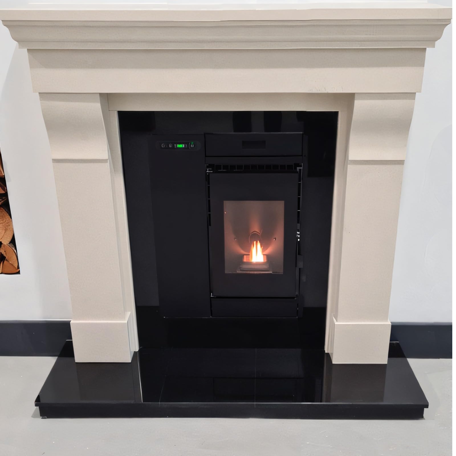 EIDER BIOMASA Insertable de Pellets INSERT 8 – Estufa de Pellets para Chimenea – 7,98 kW – Rendimiento 94% – Tolva 13 kg – Hasta 185 m³ – Programable WiFi