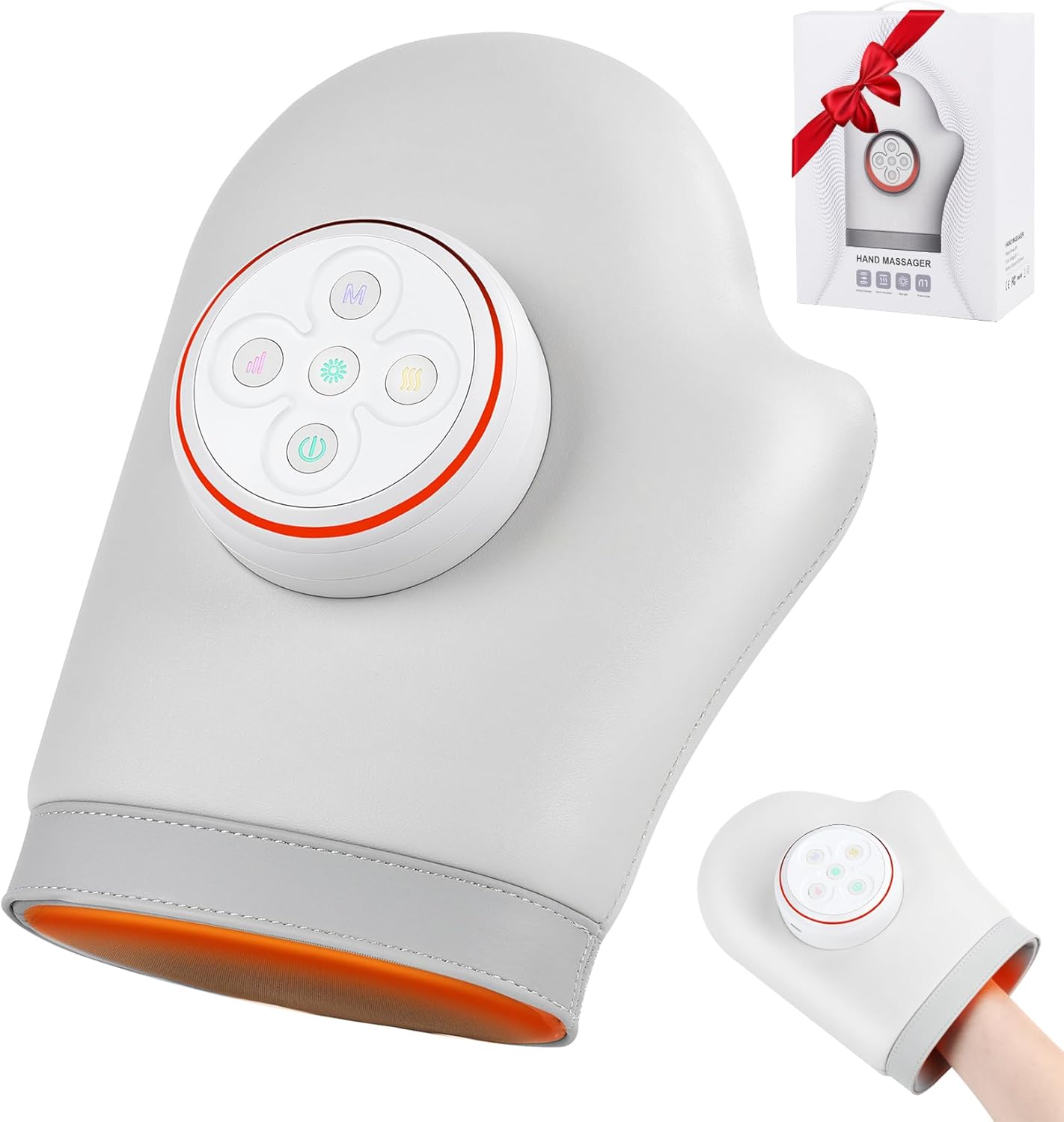 Hand Massager with Heat and Compression, Cordless Hand Massager for Arthritis and Carpal Tunnel, Finger and Palm Massage Machine for Pain Relief, 5 Massage Modes, 3 Heat Levels, Gift for Women Mom