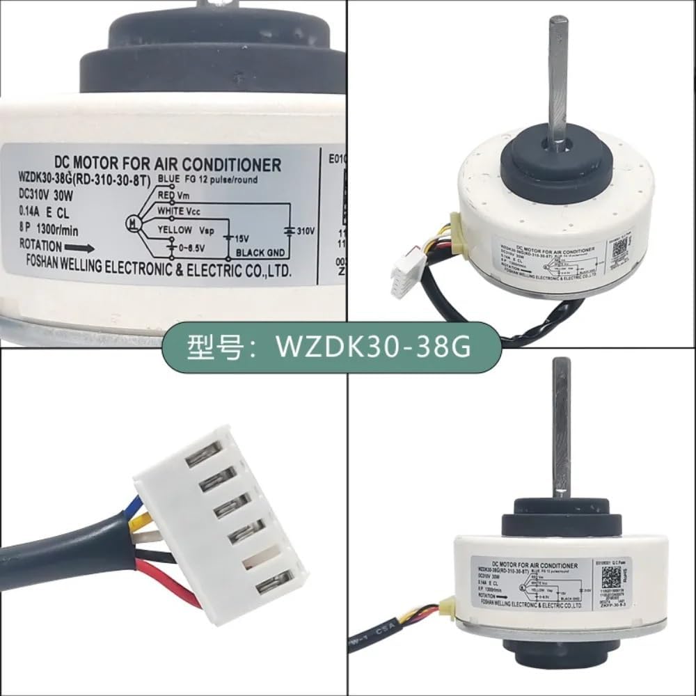 Air Conditioner Indoor Unit DC Fan Motor，Compatible for Midea， WZDK30-38G DC310V 30W 1300r/min RD-310-30-8T Conditioning Parts，Replace The Air Conditioner Fan