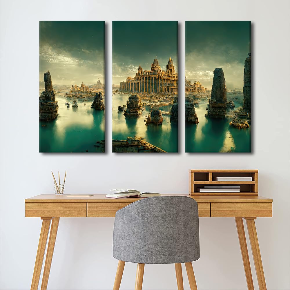 Amazon.com: the Lost City of Atlantis Underwater City Wall Art