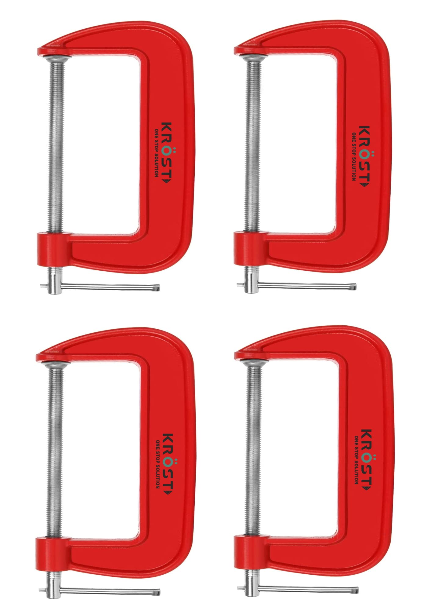 See full amazon price history chart for KROST Heavy Duty C and G Clamp Set, 4" C-Clamp for Metalworking, Woodworking, 4-Inch Max Jaw Opening, Red (4pcs) KROST Heavy Duty C and G Clamp Set, 4" C-Clamp for Metalworking, Woodworking, 4-Inch Max Jaw Opening, Red (4pcs) (B0BN5LPT6W) Amazon Price History, Amazon Price Tracker