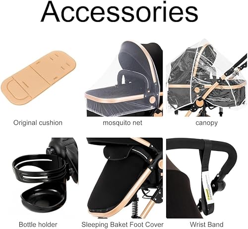 Miniatura 8 de Cochecito convertible 2 en 1 con marco de estabilidad triangular y suspensión de resorte de rueda delantera, diseño plegable con un solo clic para