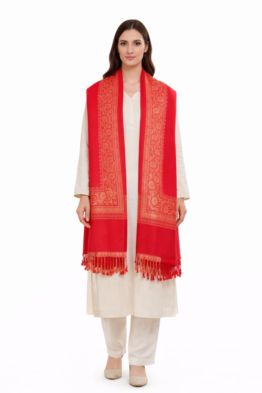 WOMEN KASHMIRI SHAWL SELF BORDER 870-image-19