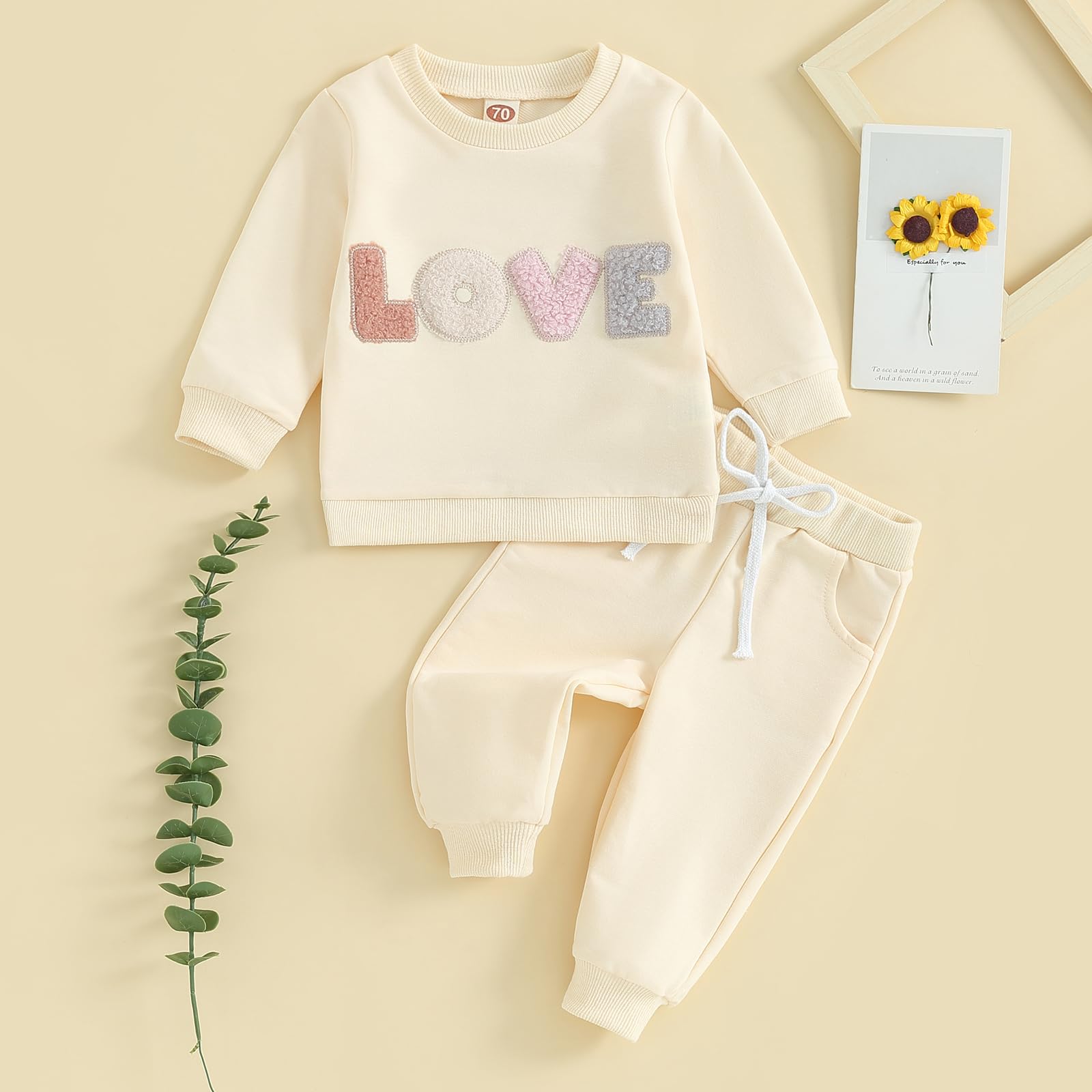 Conjunto de sudadera de manga larga para bebé recién nacido, para el día de San Valentín, camiseta de manga larga, pantalones, ropa de otoño