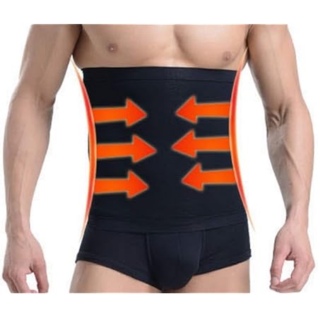 Amazon Crepuscolo ウエスト引き締め ウエストサポーター ウエストベルト 腹巻き 加圧式 ダイエット 腹筋 お腹引き締め インナー 着圧強め ゲルマニウム チタン 銀 をプリント加工 ブラック メンズ M Crepuscolo クレプスコロ 腹巻