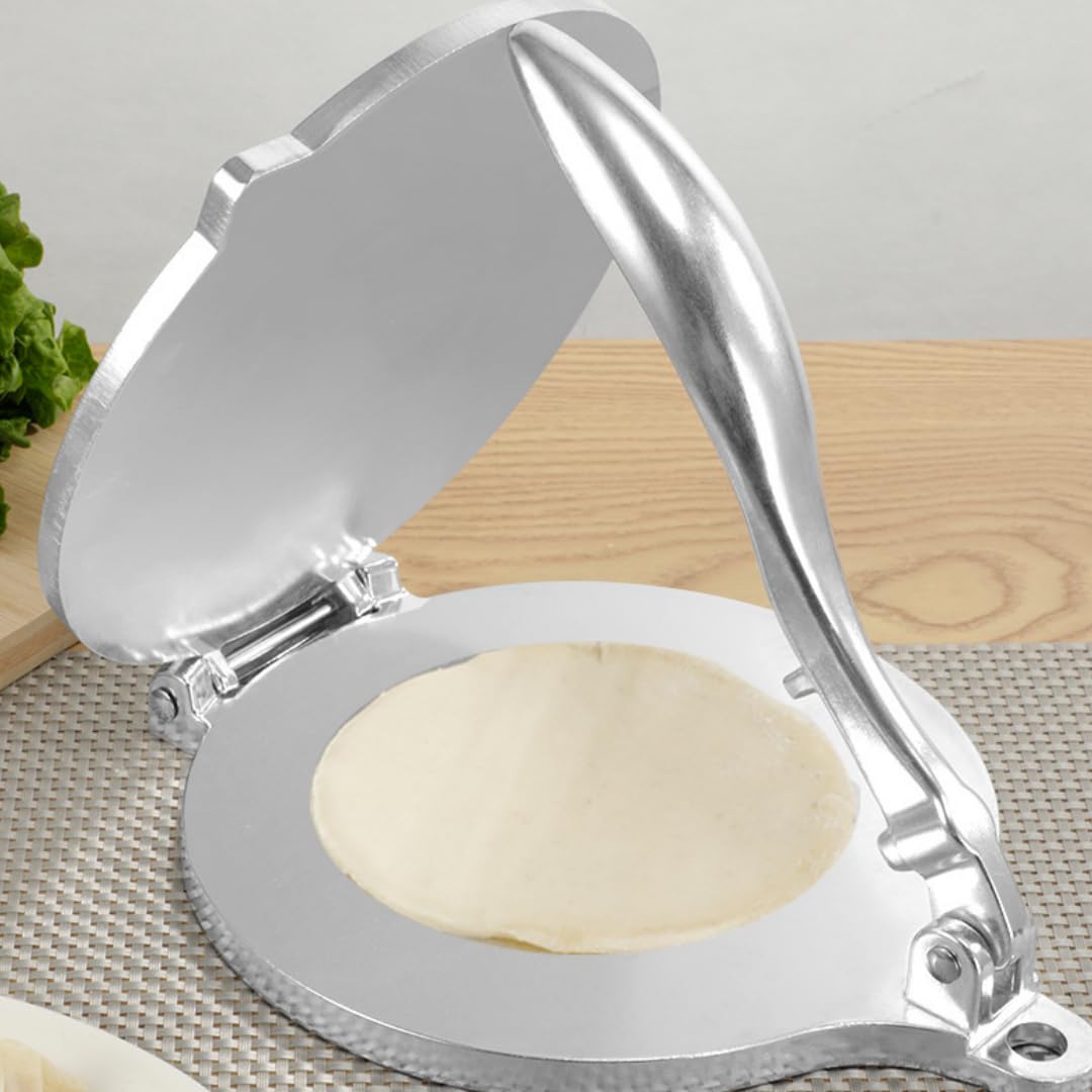 Presse à Tortillas, Machine à Tortillas en Alliage D'aluminium de 20 Cm avec Outil de Pressage Roti à Poignée Incurvée pour la Fabrication de Tortillas Mexicaines, Chapati, Comales Para Tortilla, Pata