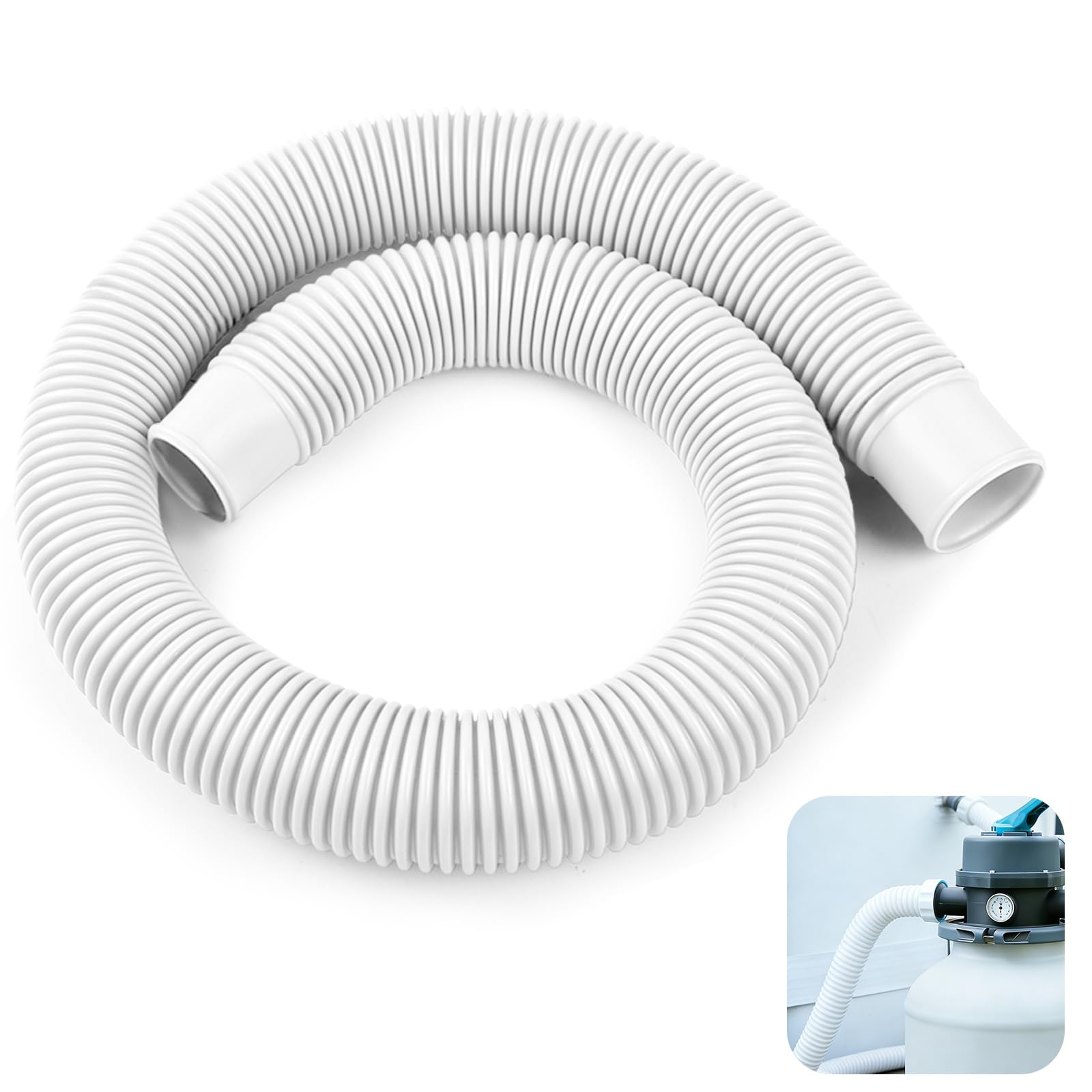 Manguera para Skimmers Ø3.8 x 100 CM, Manguera de skimmer, Manguera de Repuesto para Piscina, Manguera de Skimmer de Piscina Sobre el Suelo, Accesorio para Skimmer de Piscina