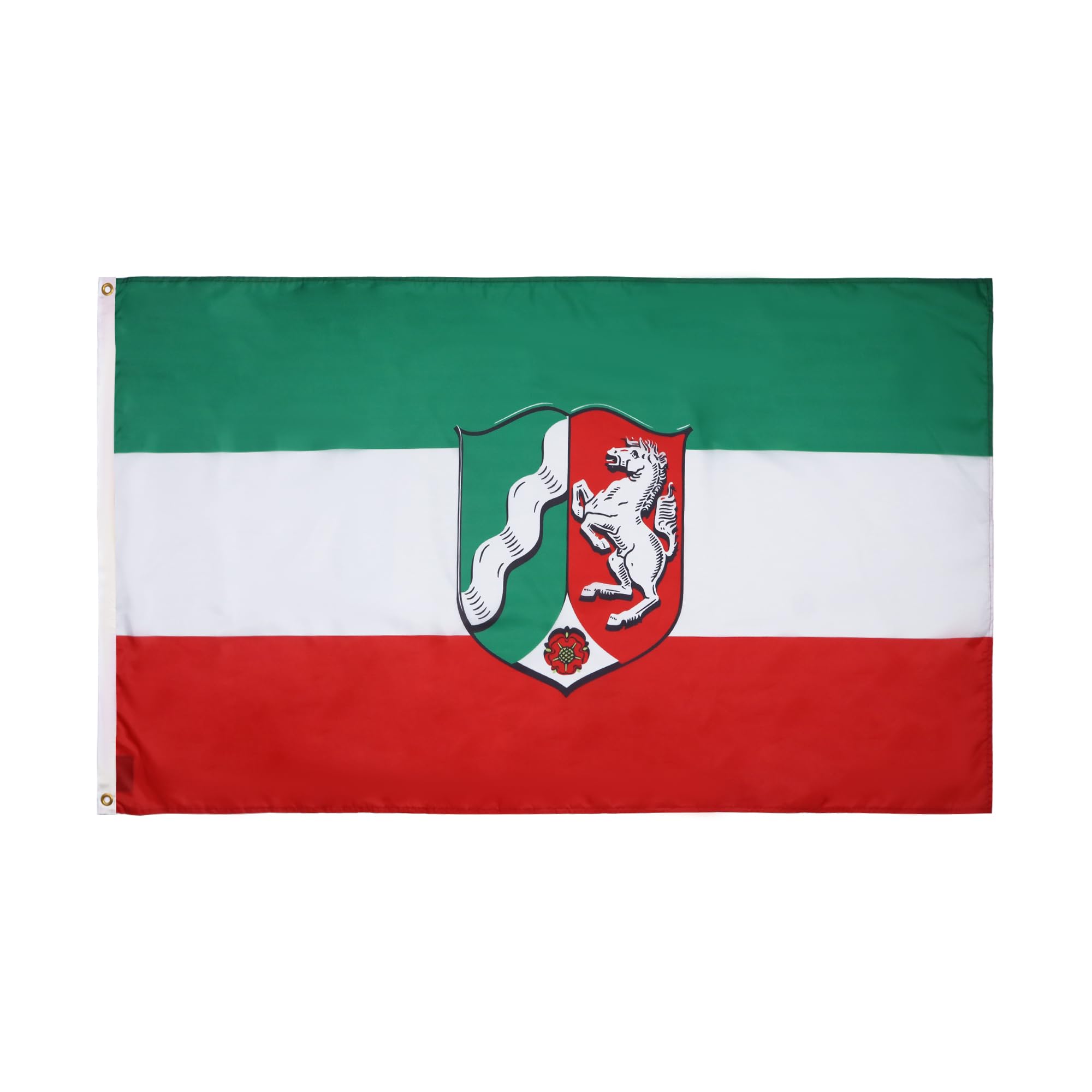 Bandiera Renania Settentrionale-Vestfalia NRW 90x150 Cm, Poliestere Resistente Con Occhielli In Ottone, Ideale Per Eventi E Giardino