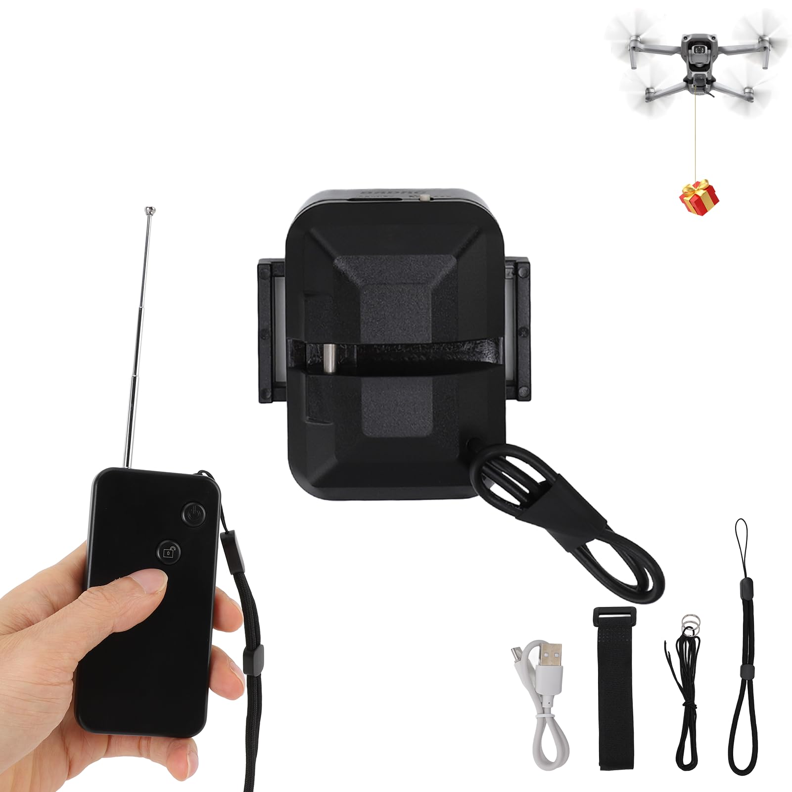 Drone système Airdrop Système de transport payant pour Mini 4 Pro pour 2 3 Air 3 Accessoires pour appât de pêche Mariage Fête Drone Besoins de sauvetage et appareil de