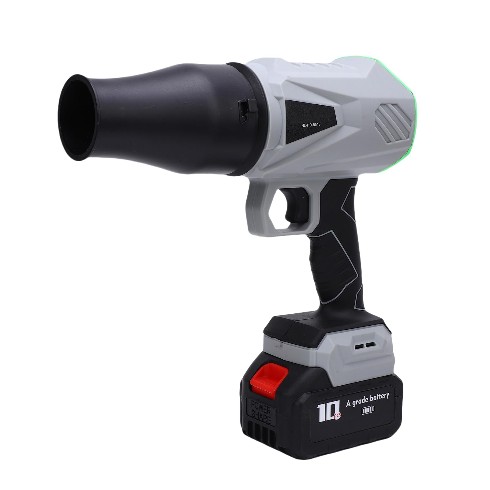 Ventilador eléctrico Turbo de Alta Potencia Soplador de Hojas inalámbrico con 1280 g de presión de Viento Motor sin escobillas de 33000 RPM Soplador de Mano liviano de Velocidad (Verde)