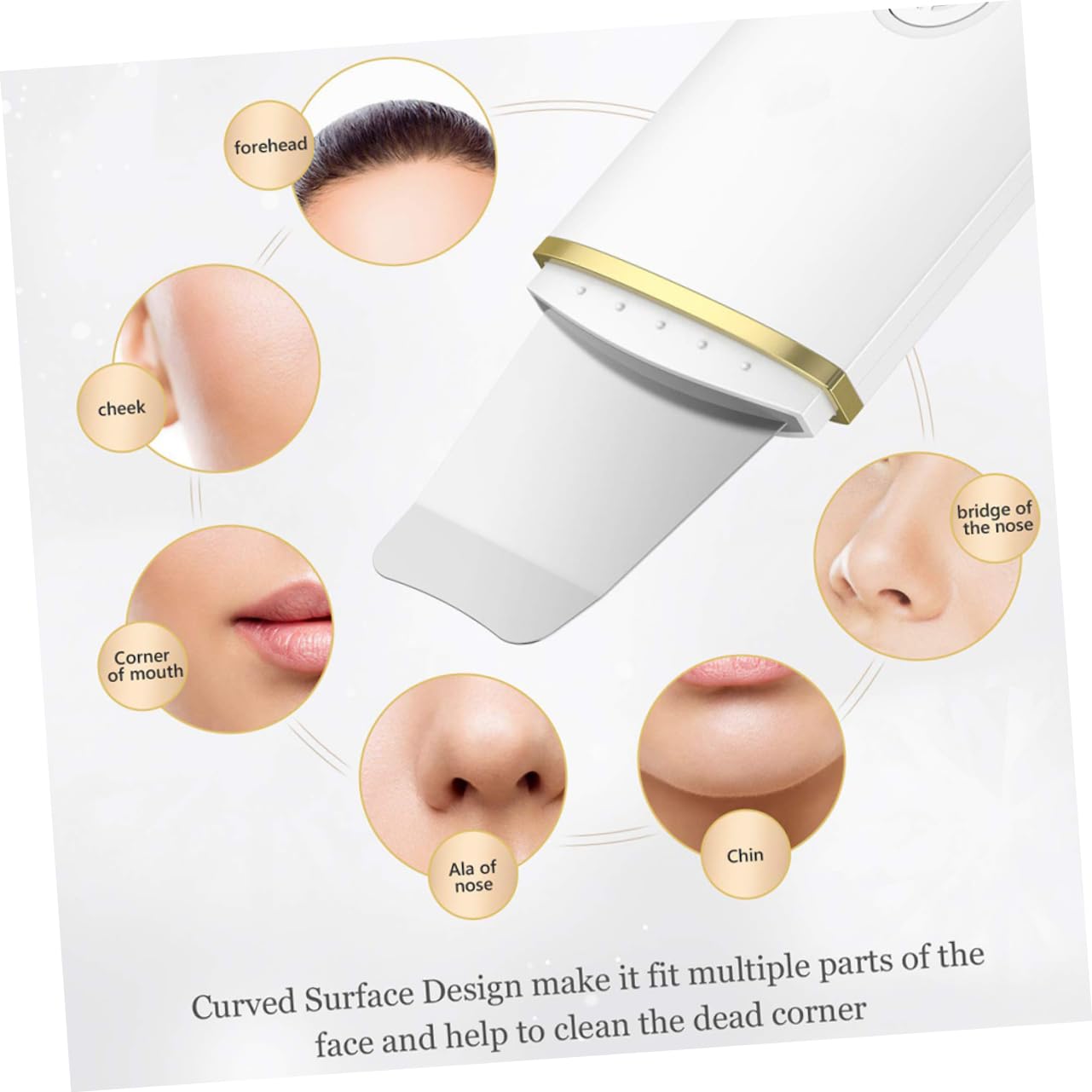 MAGICLULU Strumento di Bellezza per Rimozione Punti Neri Ultrasuoni Pala di Bellezza per Pulizia Viso e Detergente per Pori del Viso Resistente all Acqua