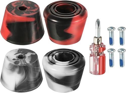 PATIKIL Topes de punta para patines con destornillador, 2 pares de tapones de freno de goma 82A para repuesto de accesorios de patinaje, colores