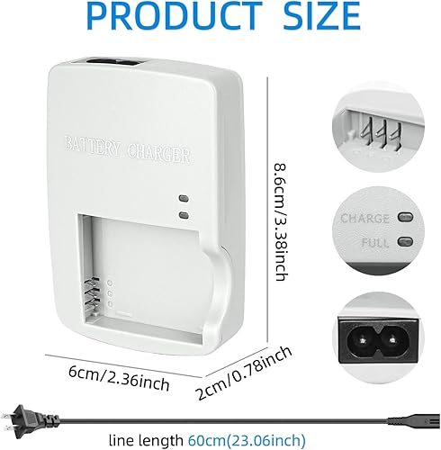 Miniatura 3 de Cargador de batería NB-6L NB-6LH CB-2LY compatible con Canon PowerShot SX540 HS, SX530 HS, SX520 HS, SX510 HS, SX500 HS, SX170 is, SX700 HS, SX710