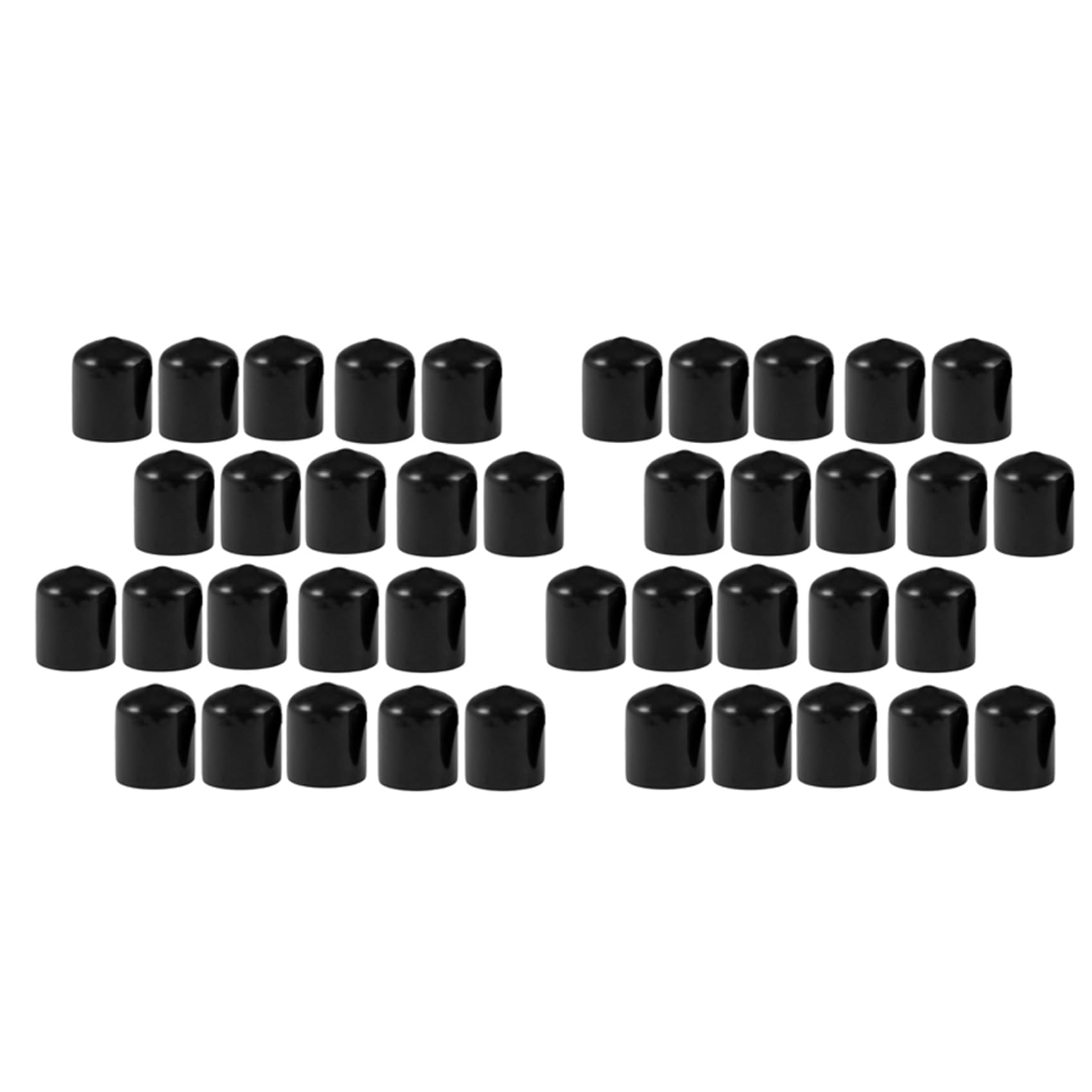 Jnchdghwa 40Pcs Rubber End Caps 19mm ID PVC Round Tube Bolt Cap Cover Thread Protectors Black