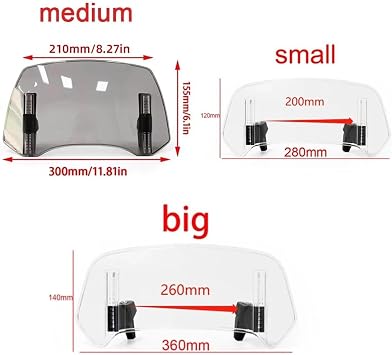 Screen Fairing Motorcycle Windshield For KAWASAKI For Z750 For Z800 For Versys 650 Er6f For Versys 1000 Gen 1 KLR 650 Windscreen Wind Deflectors Spoiler(CLEAR,X-6)