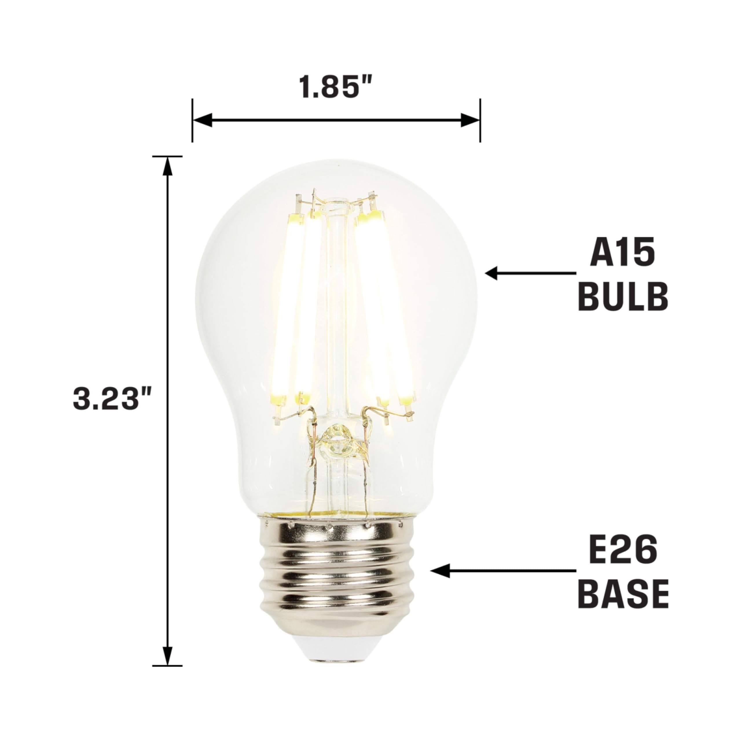 Westinghouse 5277000 6 Watt 60 Watt Equivalent A15 Dimmable Clear Filament LED Light Bulb Medium Base — view 2
