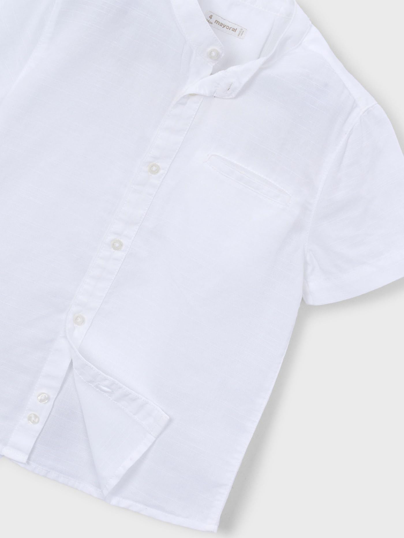 Mayoral Camicia m/c c/Coreana per Bambini e Ragazzi Bianco