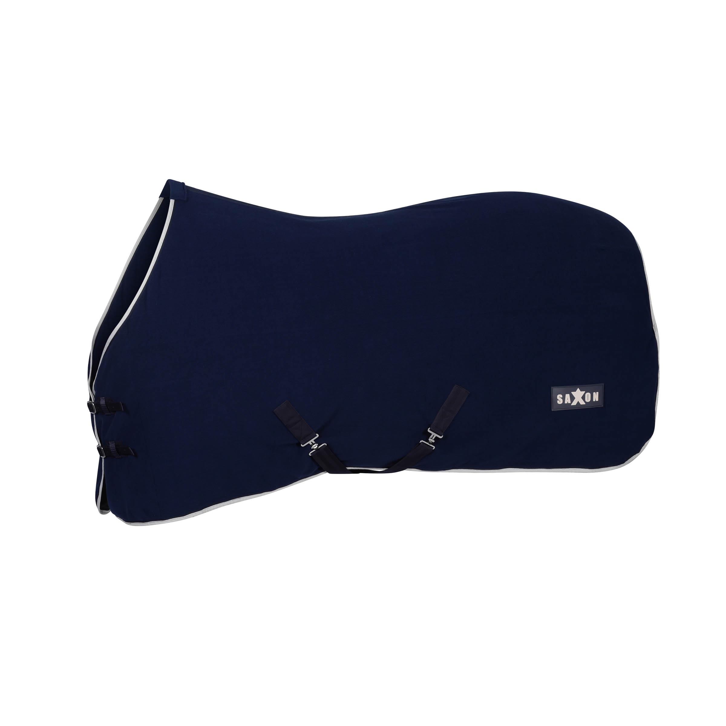 2023 Saxon Trotzen Vlies Standard Hals Pferd Decke 1011728 - Navy/Weiß -