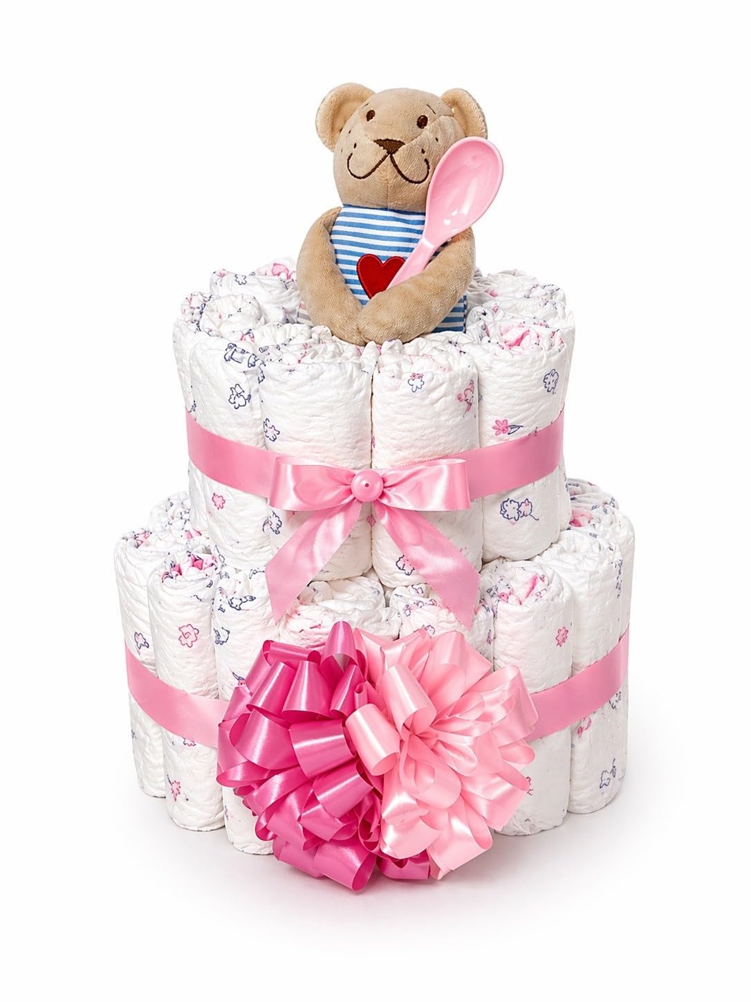 ❥ Windeltorte Mädchen ❥| Baby Geschenk | Für Mädchen zur Geburt & Taufe
