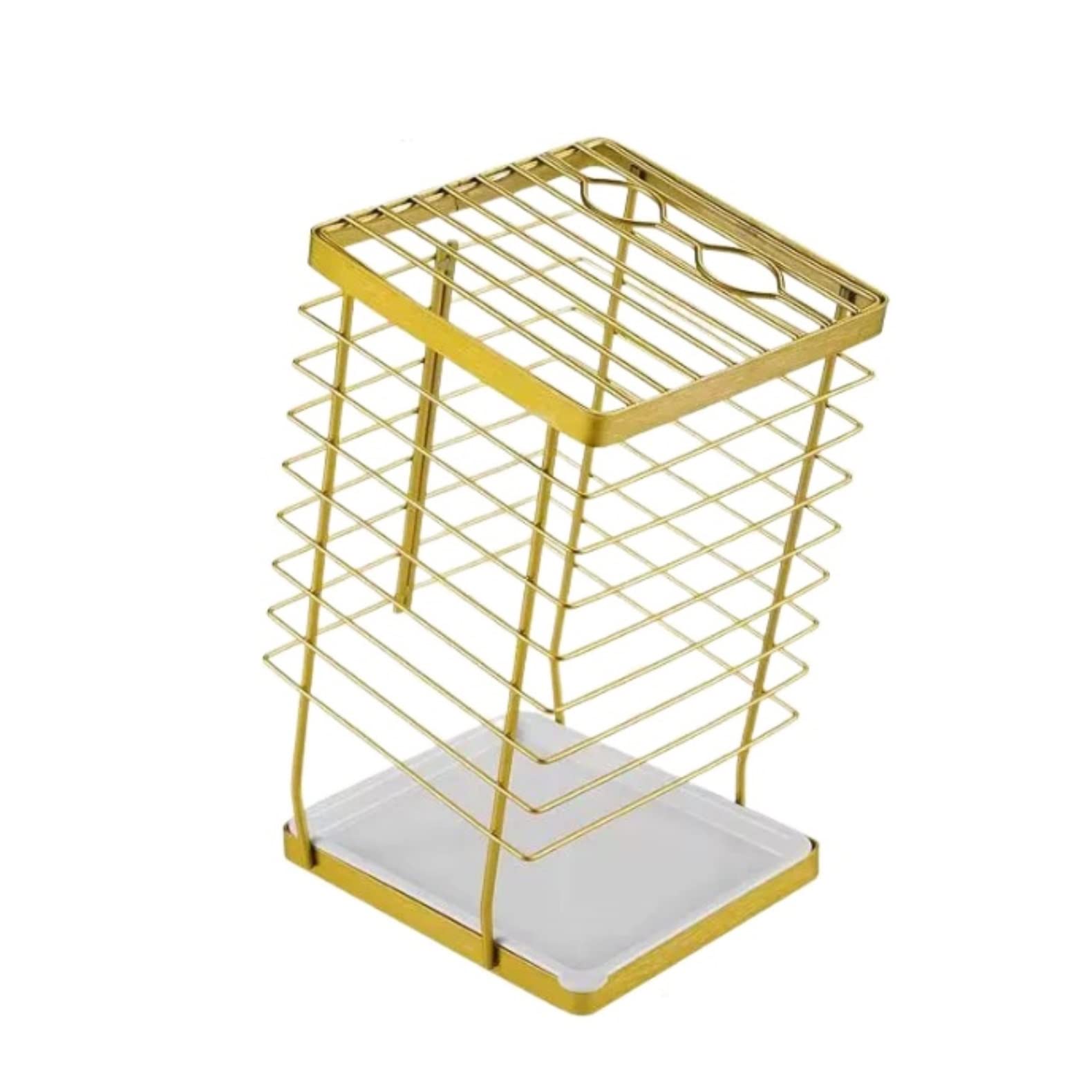 Bloque Cuchillos Cocina Soporte para Cuchillos De Acero Inoxidable Hueco, Estante Creativo para Cuchillos De Cocina, Almacenamiento De Mesa(Gold)