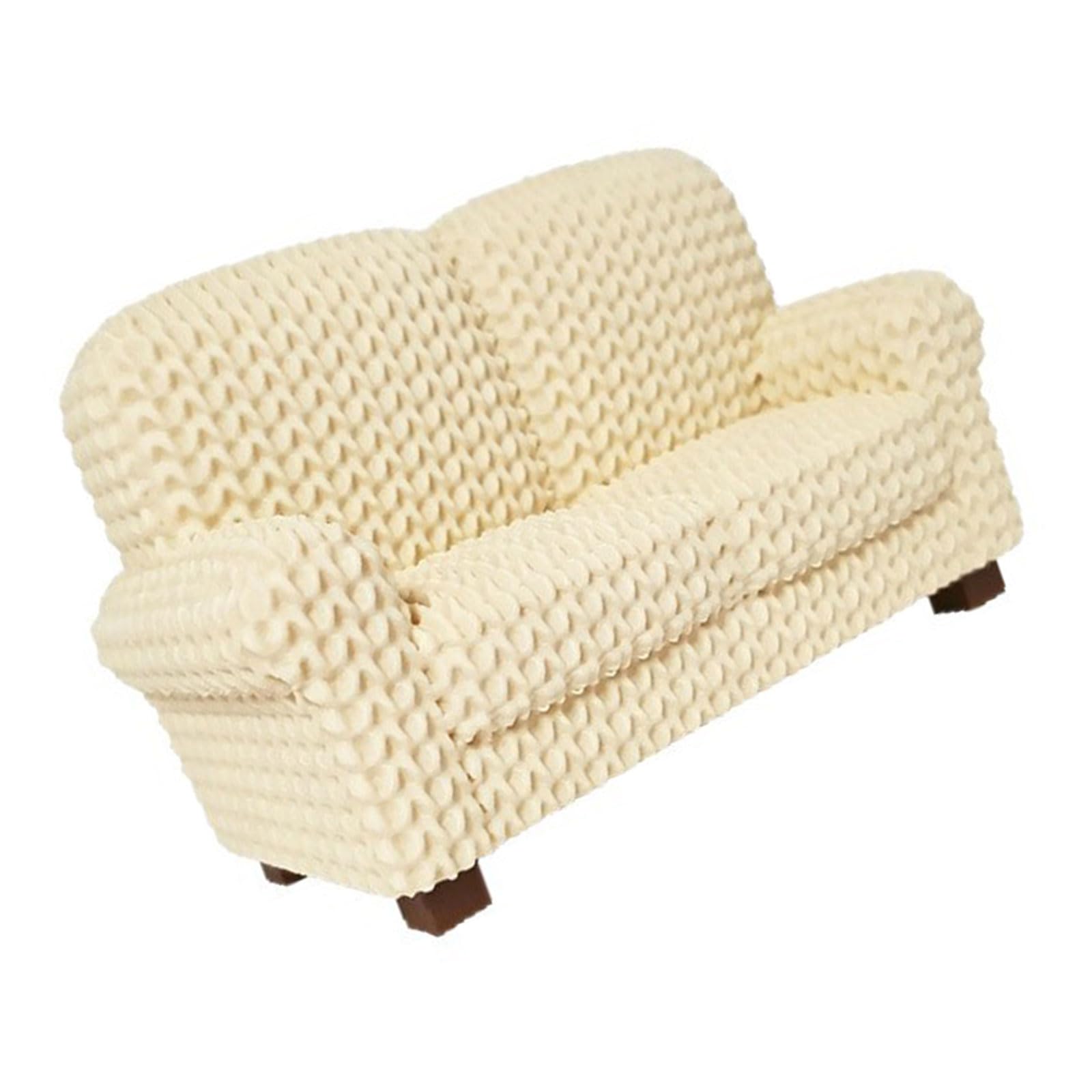 Limtula Tabletop Living Couch for Doll House Rooms, A