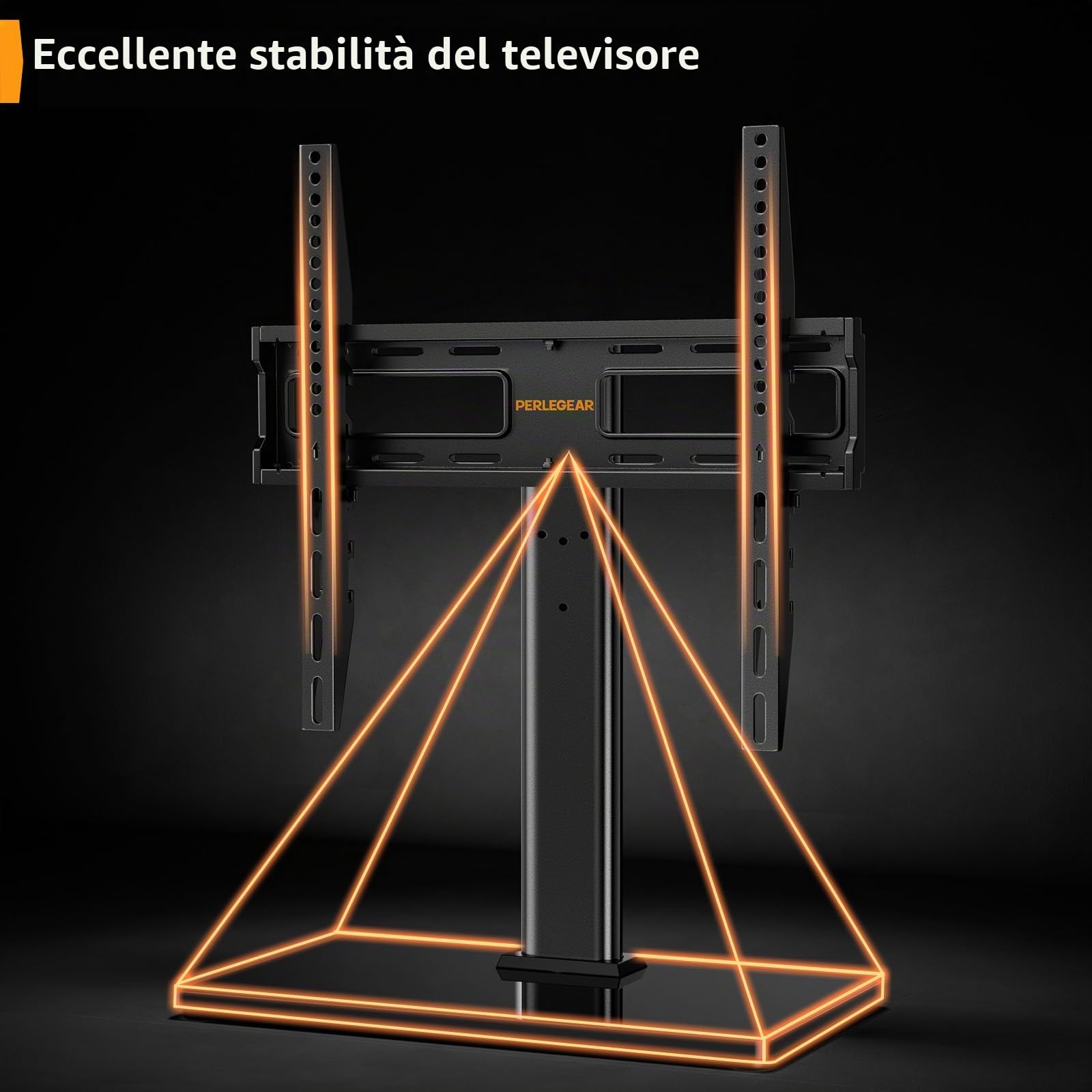 Supporto Girevole da Tavolo per TV 26-60 Pollici Regolabile in Altezza Base Vetro Temperato VESA 400x400mm 40 kg