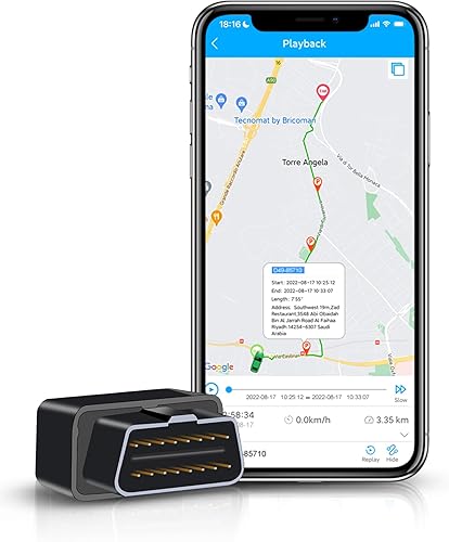 LNCOON Rastreador GPS para vehículos, localizador de coche OBD 4G LTE, distancia ilimitada, localizador de velocidad y kilometraje en tiempo real,