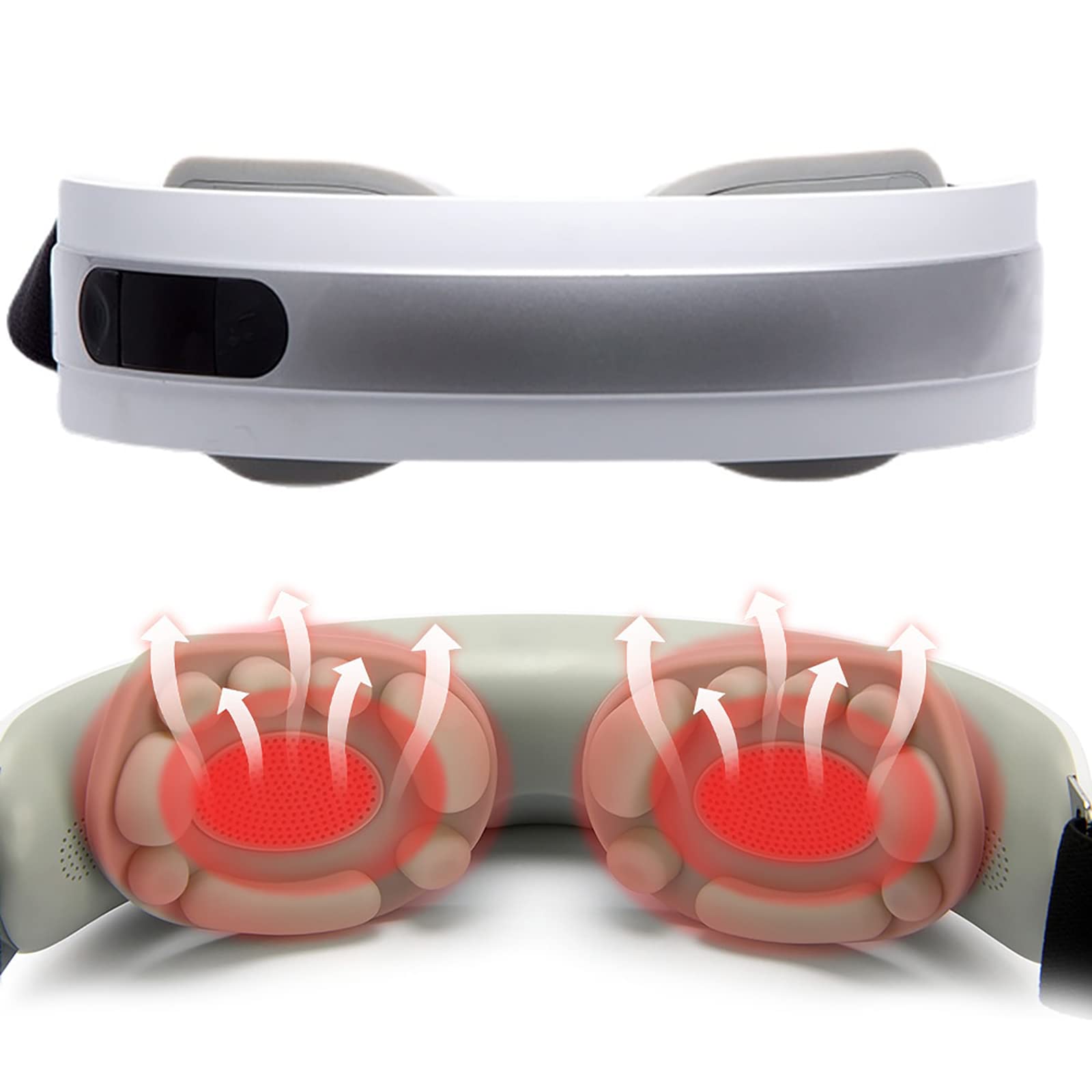 Masajeador De Ojos, Masajeador De Ojos Inteligente 4D Dispositivo De Enfermería Eléctrico con Terapia De Estrés por Calor Masaje Compresa Caliente para Relajar Y Aliviar La Fatiga Visual