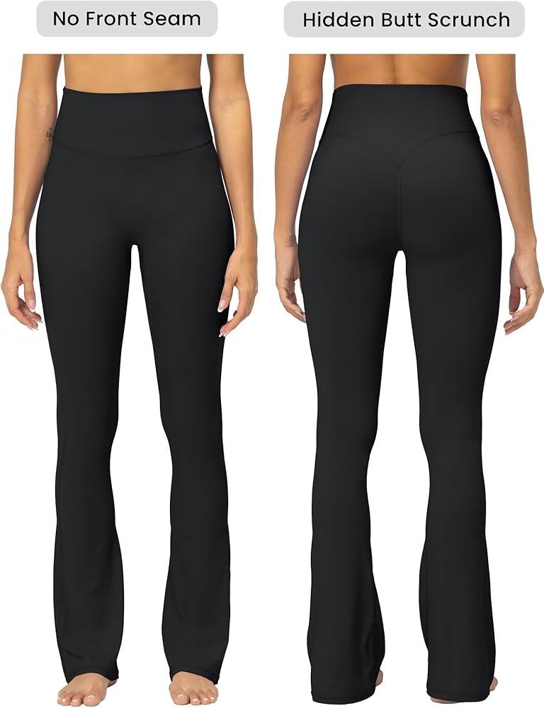 Amazon.com: Sunzel No Front Seam Mini Flare Leggings for Women