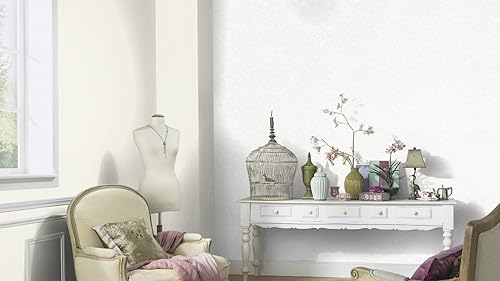 Miniatura 3 de CONCORD WALLCOVERINGS  Papel tapiz moderno con textura abstracta, pared decorativa de vinilo, blanco, 21 pulgadas x 33 pies (57 pies cuadrados),