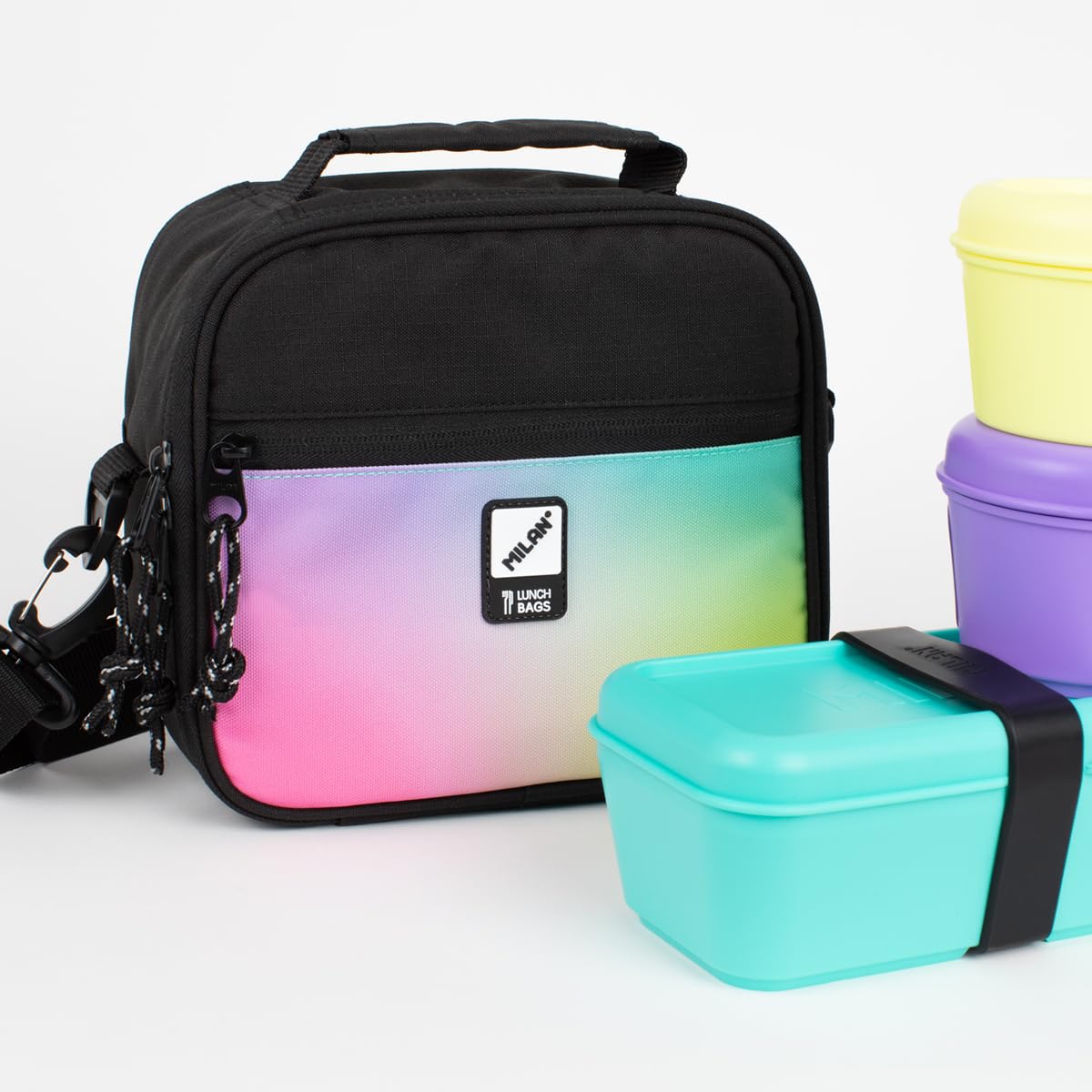 MILAN® Borsa isotermica porta alimenti 3.5l serie SUNSET, nera