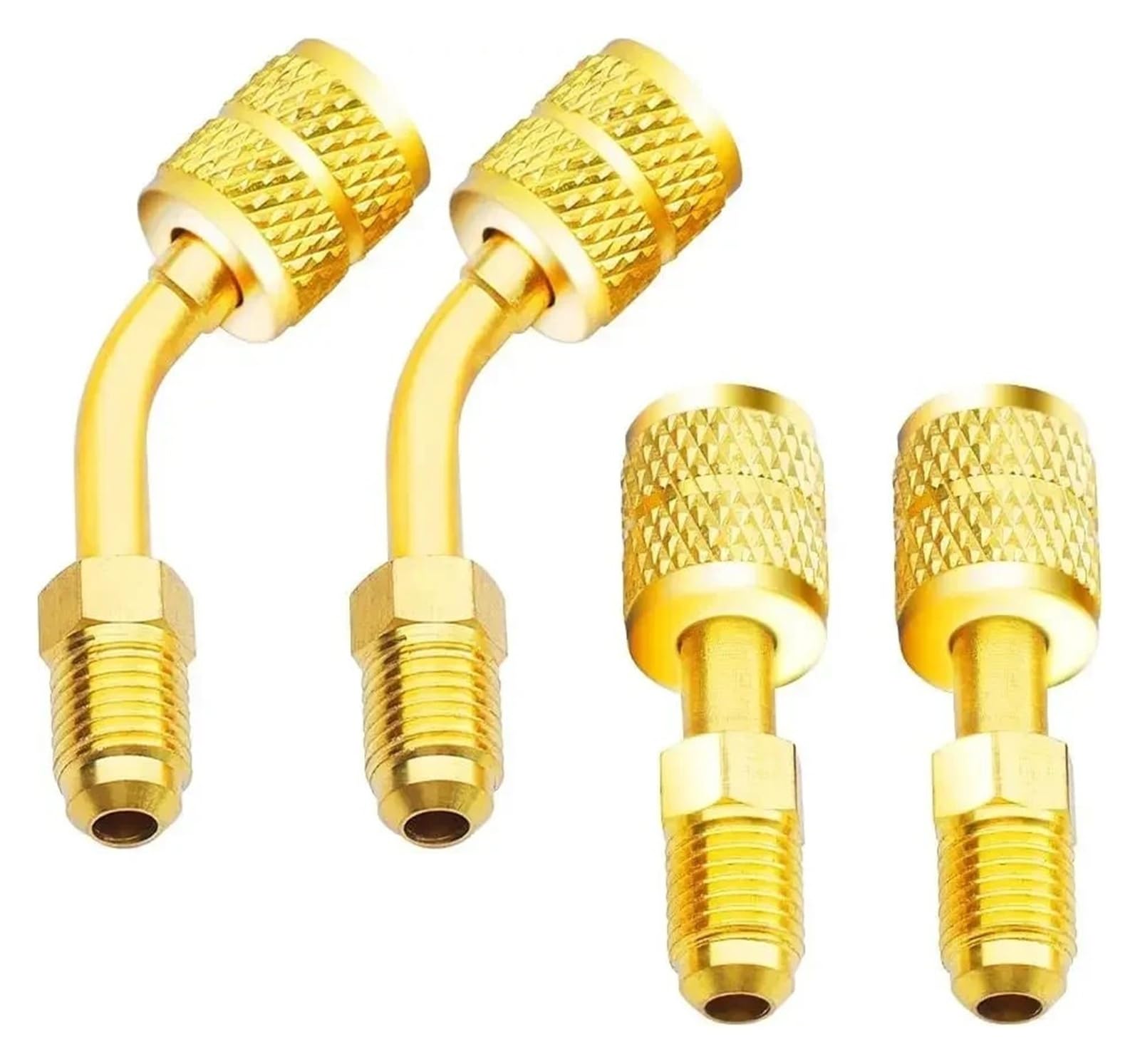 2 szt. R410A adapter 5/40.6 cm SAE żeński do 1/10.2 cm SAE męski, mosiężny port ładowania klimatyzacji złącze portu próżniowego do mini dzielonego HVAC (2 szt. styl 2)