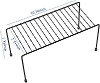 Vista 3 de Kitchen Shelves, Cabinet Organization Mini Storage Shelf, Black,Set of 2