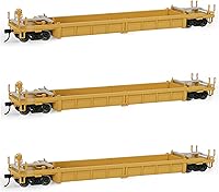 Vista 10 de Evemodel C8749 HO Scale 40ft Well Car 1:87 Fondo cóncavo 40' Carro de coche plano (3pcs - marrón)