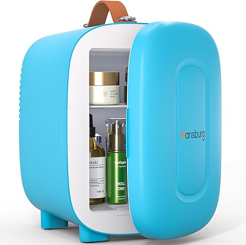 Miniatura 9 de Mini refrigerador para el cuidado de la piel del dormitorio refrigerador y calentador portátil pequeño refrigerador 4 litros/6 latas con 12 V Negro