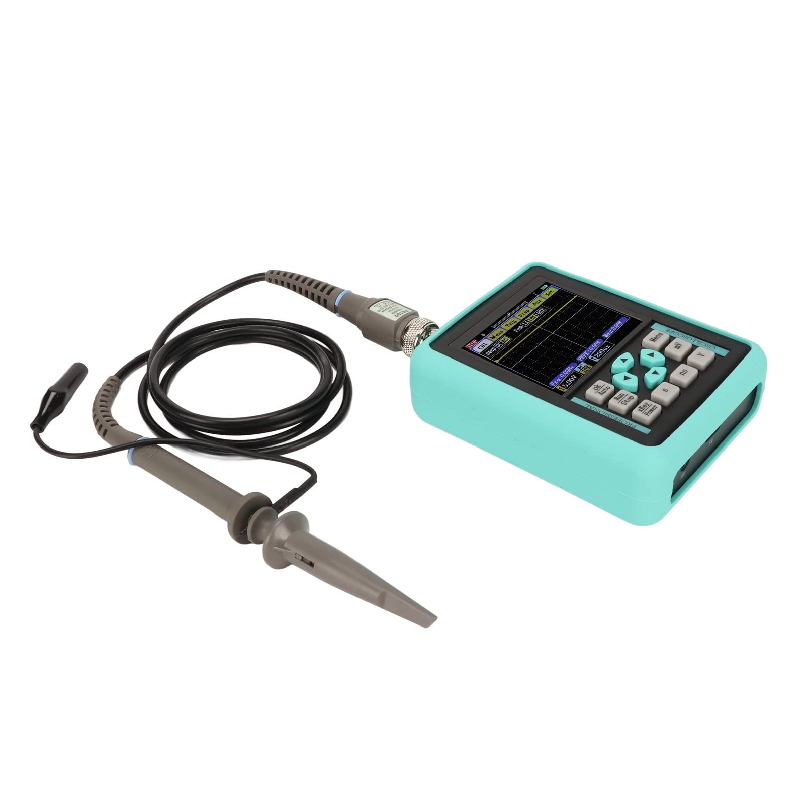 Oscilloscopio Digitale, Larghezza di Banda 120M Frequenza di Campionamento 500M Oscilloscopio Portatile a Canale Singolo, Portatile con Memorizzazione della Forma d' Connessione USB per