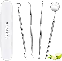 PARYUNGR Professional Stainless Steel Dental Tools Kit - Teeth Cleaning Tartar Plaque Remover for Home, Dentist & Pet Use with Storage Case