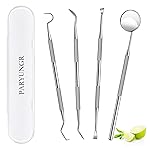 PARYUNGR Dental Tools, Professional Teeth Cleaning Oral Care Hygiene Kit, Stainless Steel Dental Pick Tooth Scraper Tartar Plaque Remover for Dentist, Personal, Pet Use with Storage Box