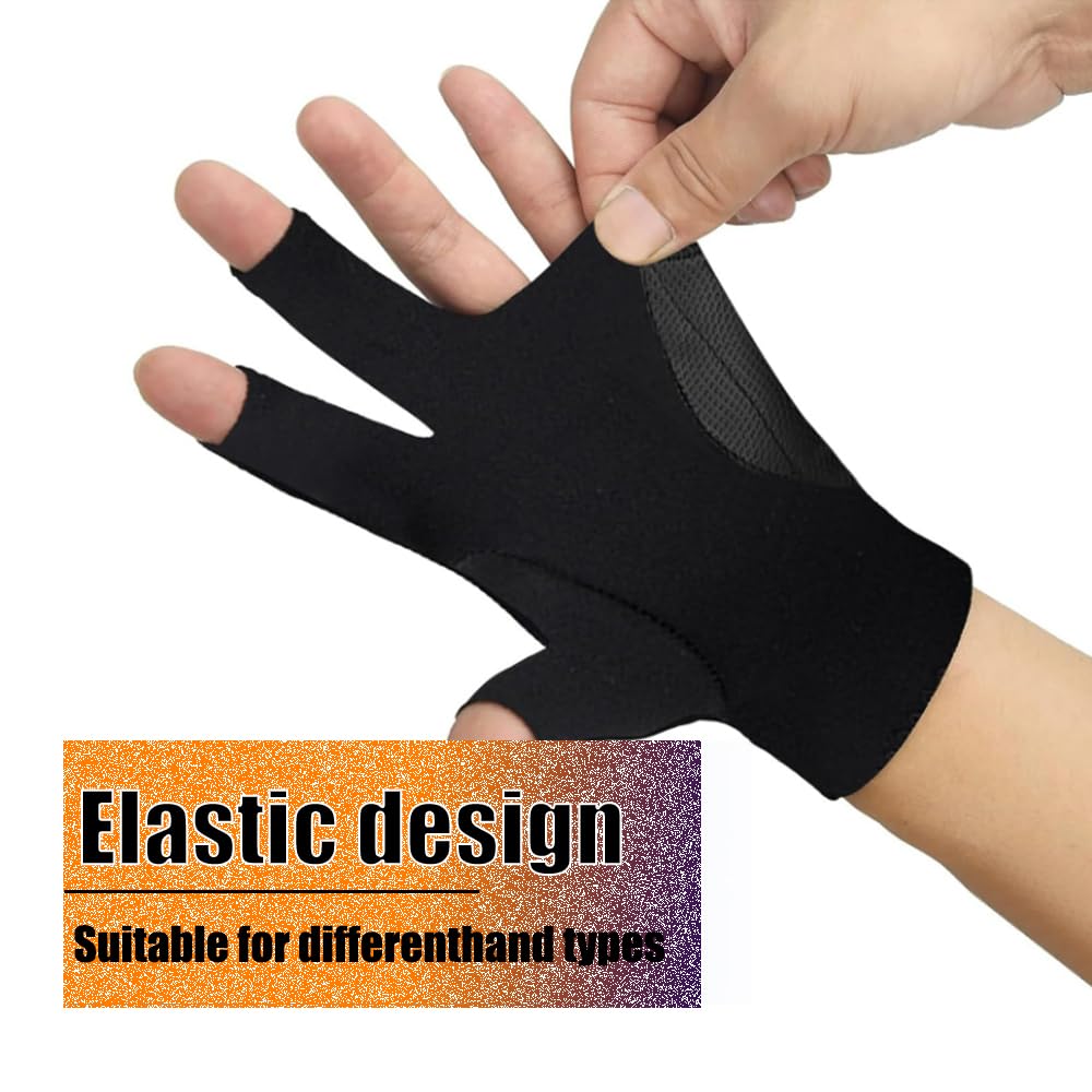 Lot De 4 Gants De Billard Antidérapants à 3 Doigts Pour Main