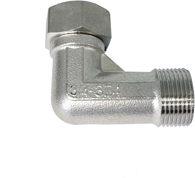 heyous 3/4 Inch Silver Stainless Steel 90 Degree Elbow Adapter DN20 Plumbing Connector Fitting Suitable for Sprayers Suction Equipment Tap Lawn Sprinklers