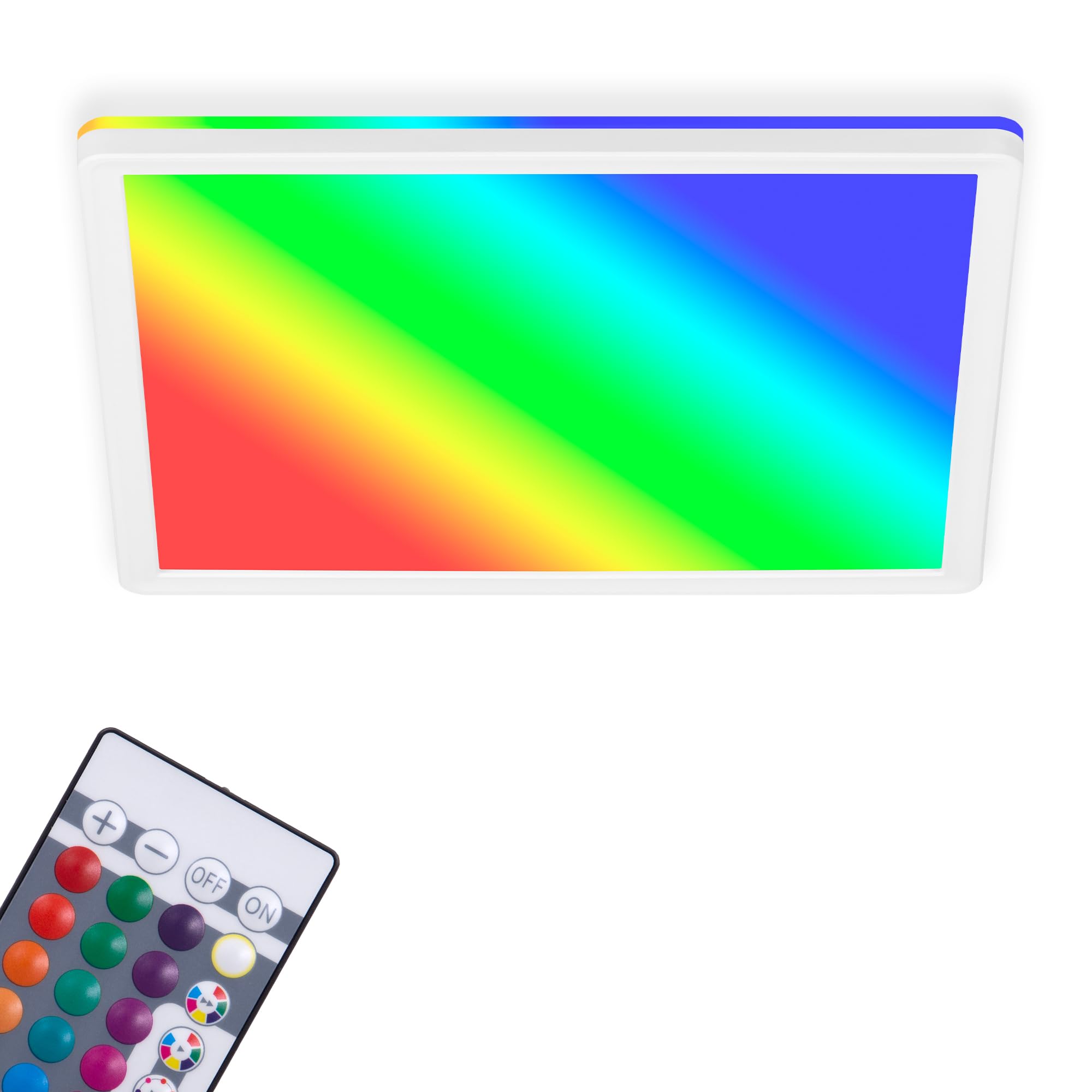 Briloner - Panel LED, plafón regulable, lámpara de techo, RGB, control de color, retroiluminación, incluye mando a distancia, 15 vatios, 1850 lúmenes, 4000 Kelvin, blanco, 29,3 x 29,3 x 2,8 cm